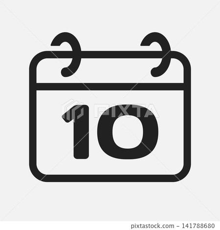 Vector minimal icon page calendar - number 10 Vector minimal icon page calendar - number 10 141788680