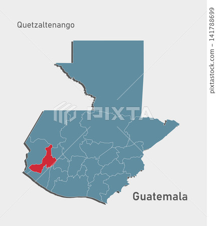 Vector map of Guatemala, Quetzaltenango Department Vector map of Guatemala, Quetzaltenango Department 141788699
