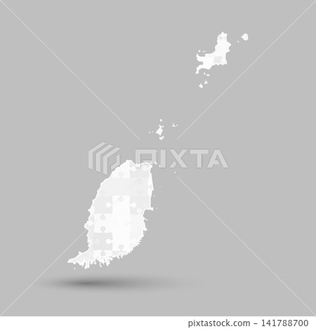 Creative map of Grenada from grey puzzle, jigsaw Creative map of Grenada from grey puzzle, jigsaw 141788700