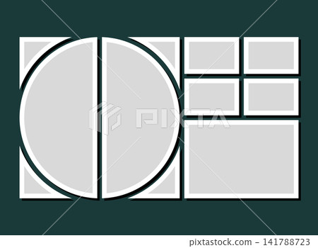Template collage of seven frames, images, photo Template collage of seven frames, images, photo 141788723