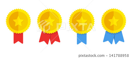 Award Medal Vector Set on White Background Award Medal Vector Set on White Background 141788958