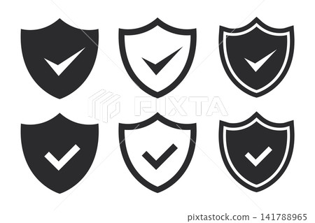 Security Shield vector set isolated on white background Security Shield vector set isolated on white background 141788965