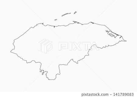 Vector outline map Honduras, line border country Vector outline map Honduras, line border country 141789083