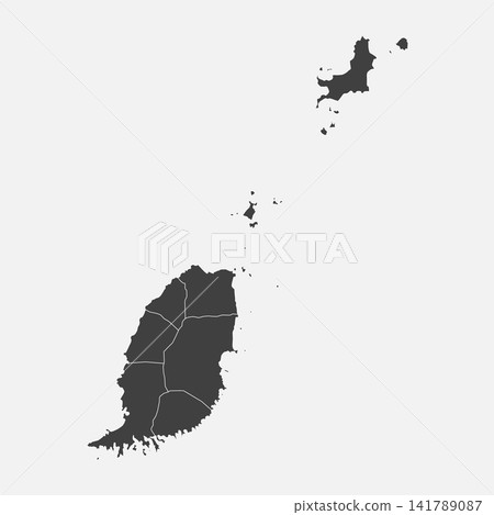 Vector map country of Grenada divided on regions Vector map country of Grenada divided on regions 141789087