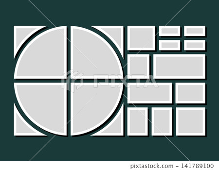 Template collage of sixteen frames, images, photo Template collage of sixteen frames, images, photo 141789100