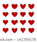 Set of hearts in red color, Red heart set vector 141789178