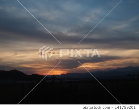Summer twilight (Sunset over the Kochi Plain as seen from the Flower and Green Square) Summer twilight (Sunset over the Kochi Plain as seen from the Flower and Green Square) 141789201