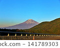 Mount Fuji in winter as seen from the Shin-Tomei Expressway 141789303