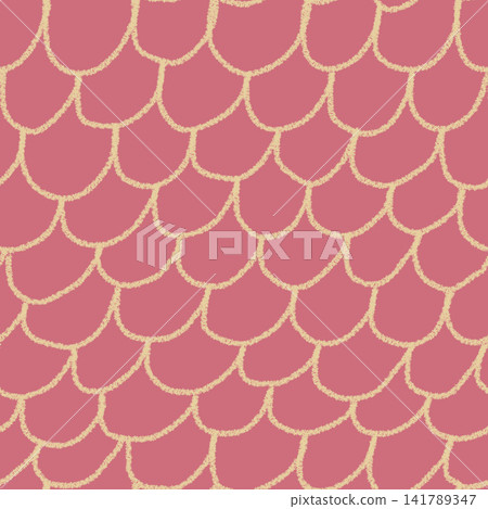 Seamless pattern with pink background and pale yellow hand drawn arcs illustration. Seamless pattern with pink background and pale yellow hand drawn arcs illustration. 141789347