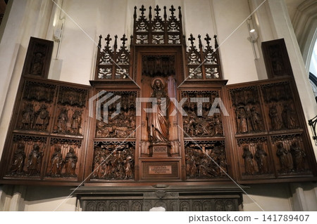 Notre Dame Cathedral, wooden altar [Antwerp, Belgium] 141789407