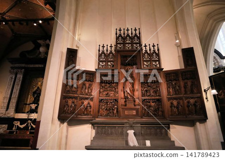 Notre Dame Cathedral, wooden altar [Antwerp, Belgium] 141789423