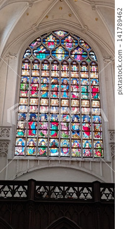 Stained glass windows of Notre Dame Cathedral [Antwerp, Belgium] 141789462