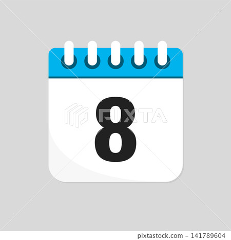 Vector minimal icon page calendar - number 8 Vector minimal icon page calendar - number 8 141789604