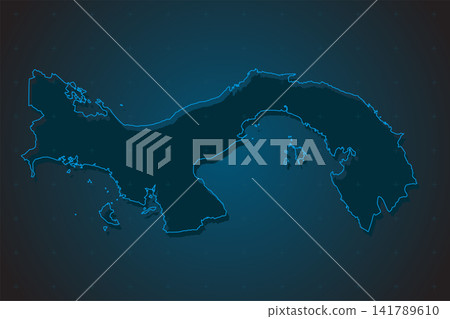 Vector map of Panama on the radar screen Vector map of Panama on the radar screen 141789610