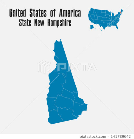 Vector map of the USA - State New Hampshire Vector map of the USA - State New Hampshire 141789642
