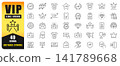 VIP Line Icon Set Featuring 40 Editable Stroke Icons For Premium Membership, Exclusive Access, Awards, Loyalty Programs, And Luxury Services. Perfect For Apps, Websites, Branding, UI, And Print Design 141789668