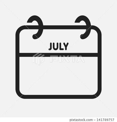 Icon calendar July month, empty space reminder Icon calendar July month, empty space reminder 141789757