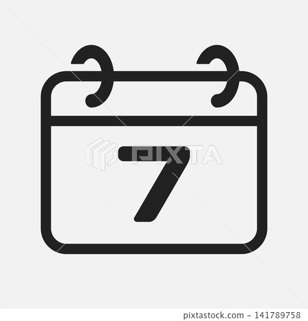 Vector minimal icon page calendar - number 7 Vector minimal icon page calendar - number 7 141789758