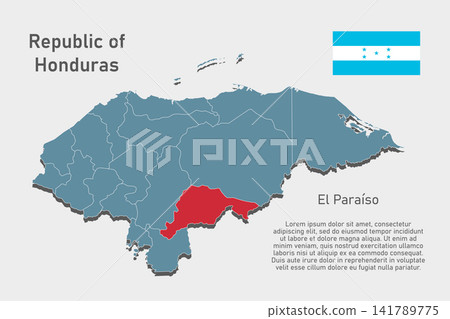 Vector map of Honduras - El Paraiso Department Vector map of Honduras - El Paraiso Department 141789775