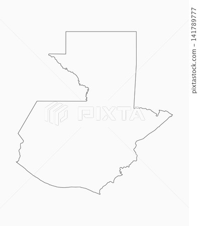 Vector outline map Guatemala, line border country Vector outline map Guatemala, line border country 141789777