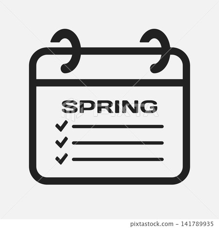 Page calendar season spring, to-do list, checklist 141789935