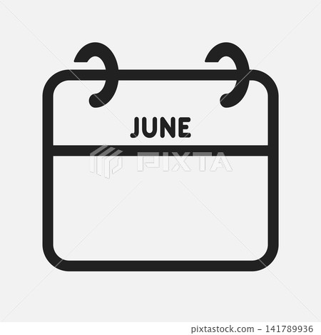 Icon calendar June month, empty space reminder Icon calendar June month, empty space reminder 141789936