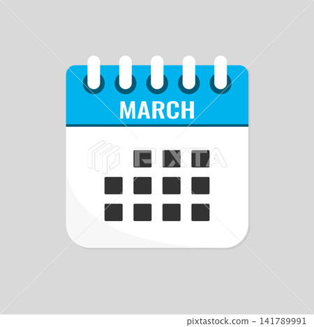 Vector template icon page calendar - March month Vector template icon page calendar - March month 141789991