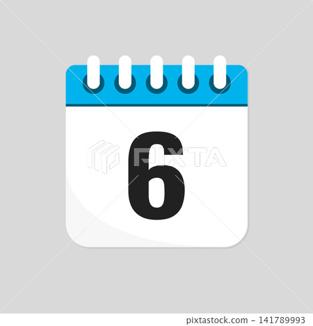 Vector minimal icon page calendar - number 6 Vector minimal icon page calendar - number 6 141789993