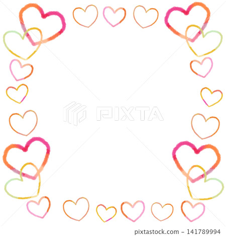 Cute heart frame illustration Cute heart frame illustration 141789994