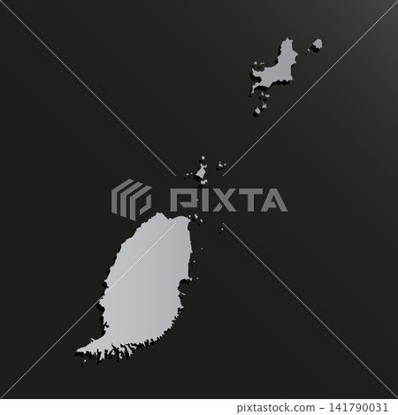 Map of Grenada, template Caribbean outline country Map of Grenada, template Caribbean outline country 141790031