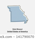 Vector map of Missouri state from dots, the USA 141790070