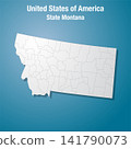Montana state divided into counties, the USA 141790073