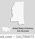 Detailed vector map of the USA - State Mississippi 141790075