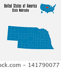 Vector map of the USA - State Nebraska 141790077