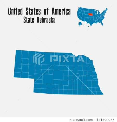 Vector map of the USA - State Nebraska Vector map of the USA - State Nebraska 141790077