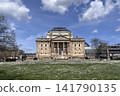 A view of the Hesse State Theatre from Warmer Damm Park in Wiesbaden, Germany. 141790135