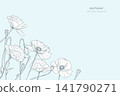 Autumn plant background featuring poppies. Suitable for banners, template layout designs, brochures, etc. 141790271