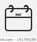 Icon calendar May month, empty space reminder 141790289