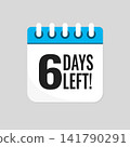 Countdown daily page calendar icon - 6 days left 141790291