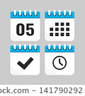 Icon page calendar - day 5, agenda, check, timer 141790292