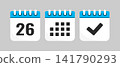 Set icons page calendar - day 26, agenda, done 141790293
