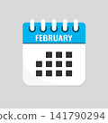Vector template icon page calendar February month 141790294