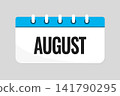Vector template icon page calendar - August month 141790295