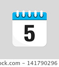 Vector minimal icon page calendar - number 5 141790296
