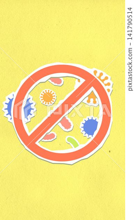 Stop viruses and germs sign illustration on bright yellow background 141790514