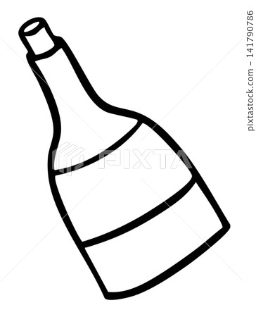 Hand drawn champagne bottle outline for kid colouring book, drink menu, cafe, summer break, decoration, beach vibes, beach vibe, sea, sand, sun, trip, travel, vacation, happy holiday, grocery shopping Hand drawn champagne bottle outline for kid colouring book, drink menu, cafe, summer break, decoration, beach vibes, beach vibe, sea, sand, sun, trip, travel, vacation, happy holiday, grocery shopping 141790786