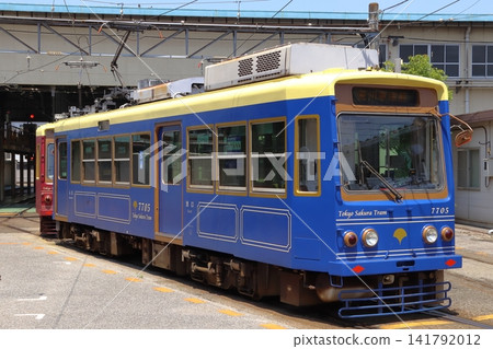 停放在荒川車輛段的都電荒川線7700系列電車(東京都荒川區) 停放在荒川車輛段的都電荒川線7700系列電車(東京都荒川區) 141792012