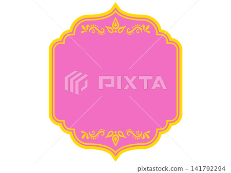 Asian style ornament frame. Vector data. Asian style ornament frame. Vector data. 141792294