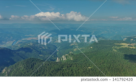 Mountains, hills and meadow, village in Tara park Mountains, hills and meadow, village in Tara park 141792420