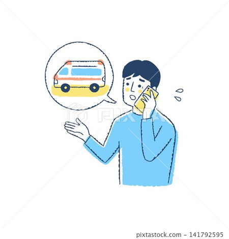 一名男子正在用智慧型手機撥打急救電話。 一名男子正在用智慧型手機撥打急救電話。 141792595
